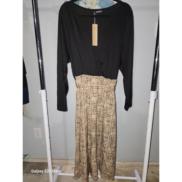 Bloomchic Dress,Black and Tan, Half Sleeve-size 3X NWT - Picture 2 of 4